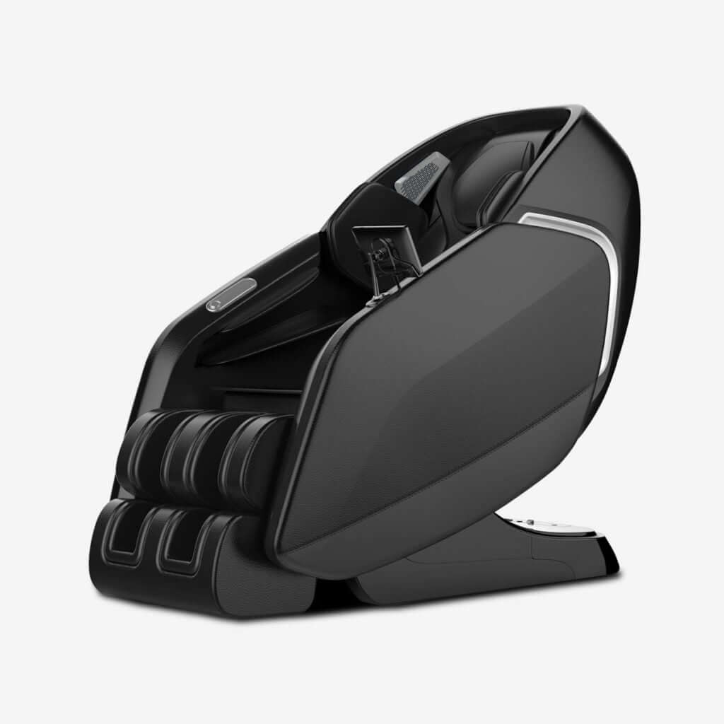 Dios-7300 6D Massage Chair in sleek black design, featuring advanced SL-track and dual core air roller technology.