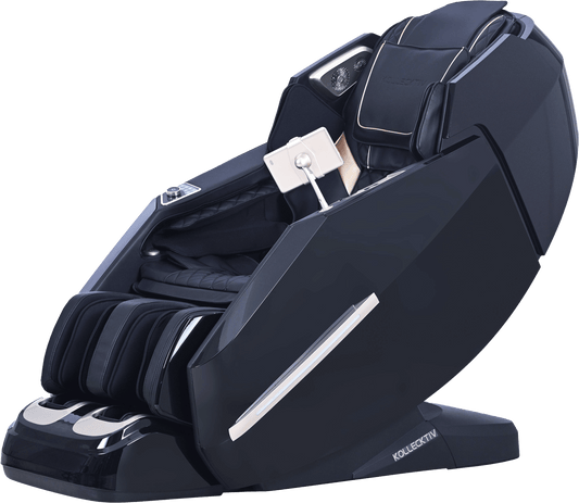 Kollecktiv 301 Luxury 4D+5D Massage Chair in sleek black design with advanced features for full body relaxation.