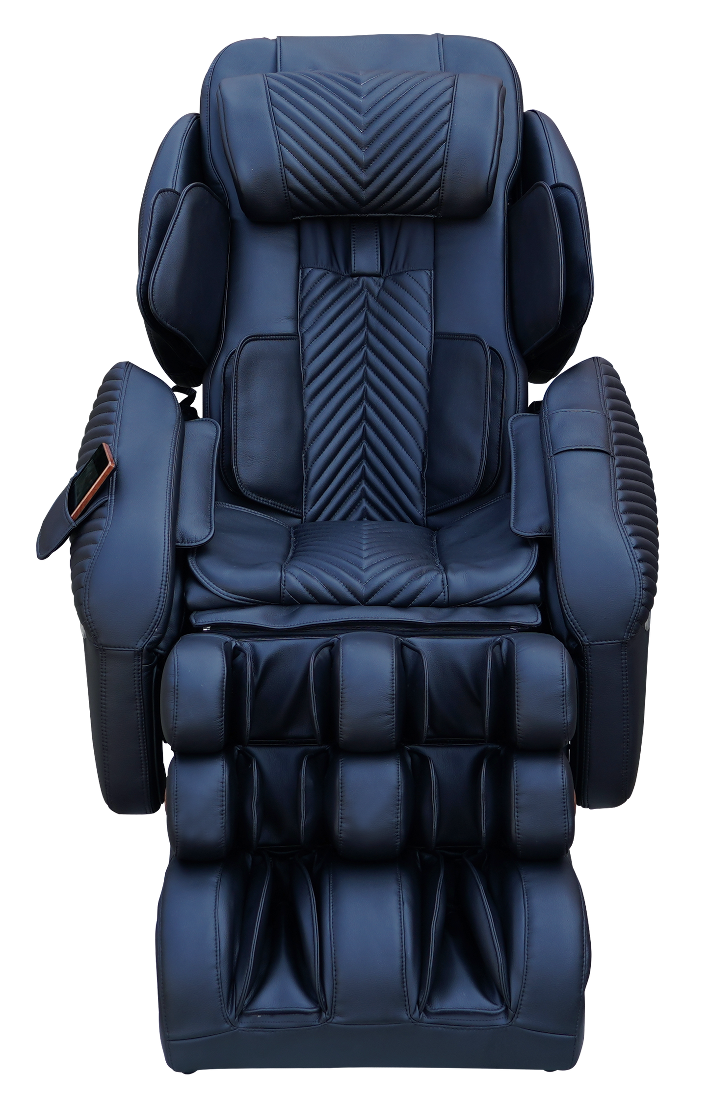 Luraco iRobotics 9 Max Plus massage chair featuring unique split L-Track and powered armrests.