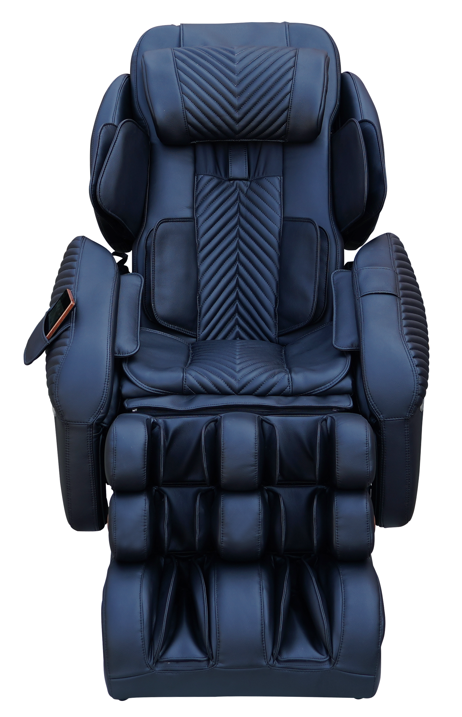 Luraco iRobotics 9 Max Plus massage chair featuring unique split L-Track and powered armrests.