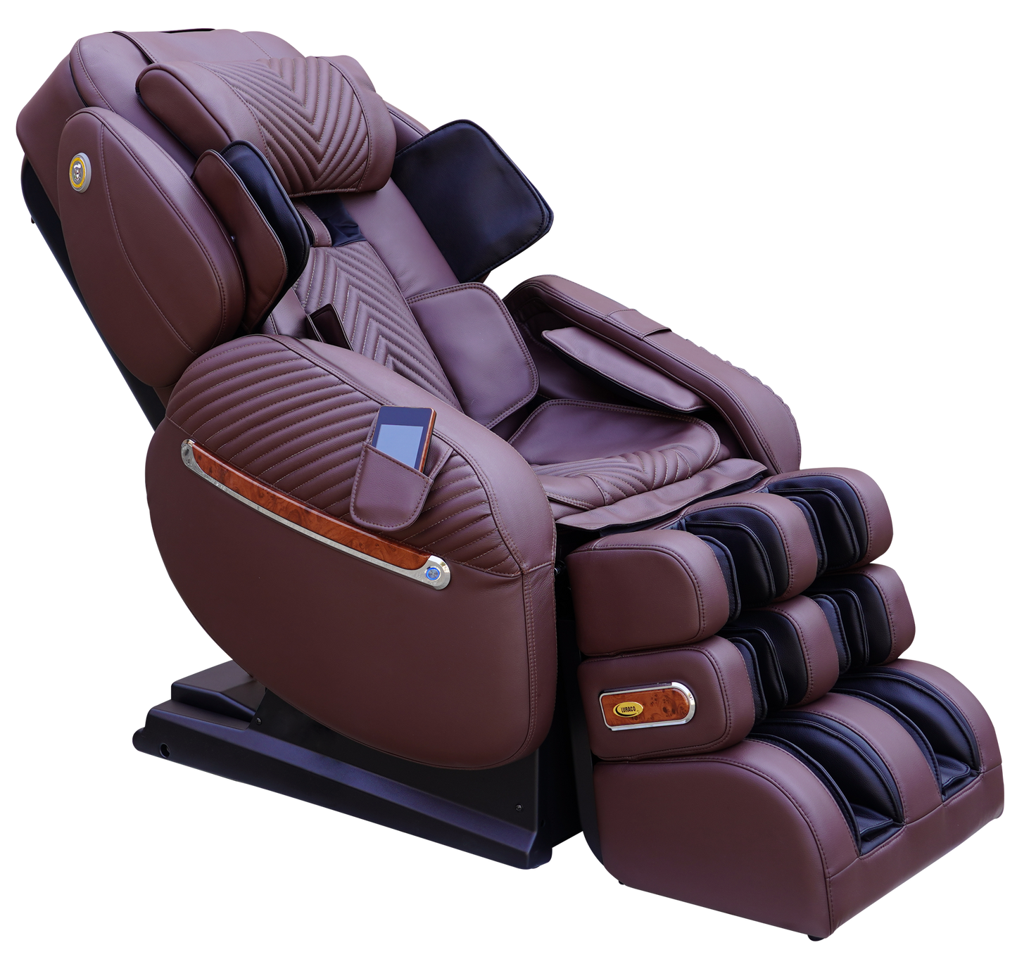 Luraco iRobotics 9 Max Plus massage chair showcasing advanced 3D SL-Track design and easy-entry armrests.