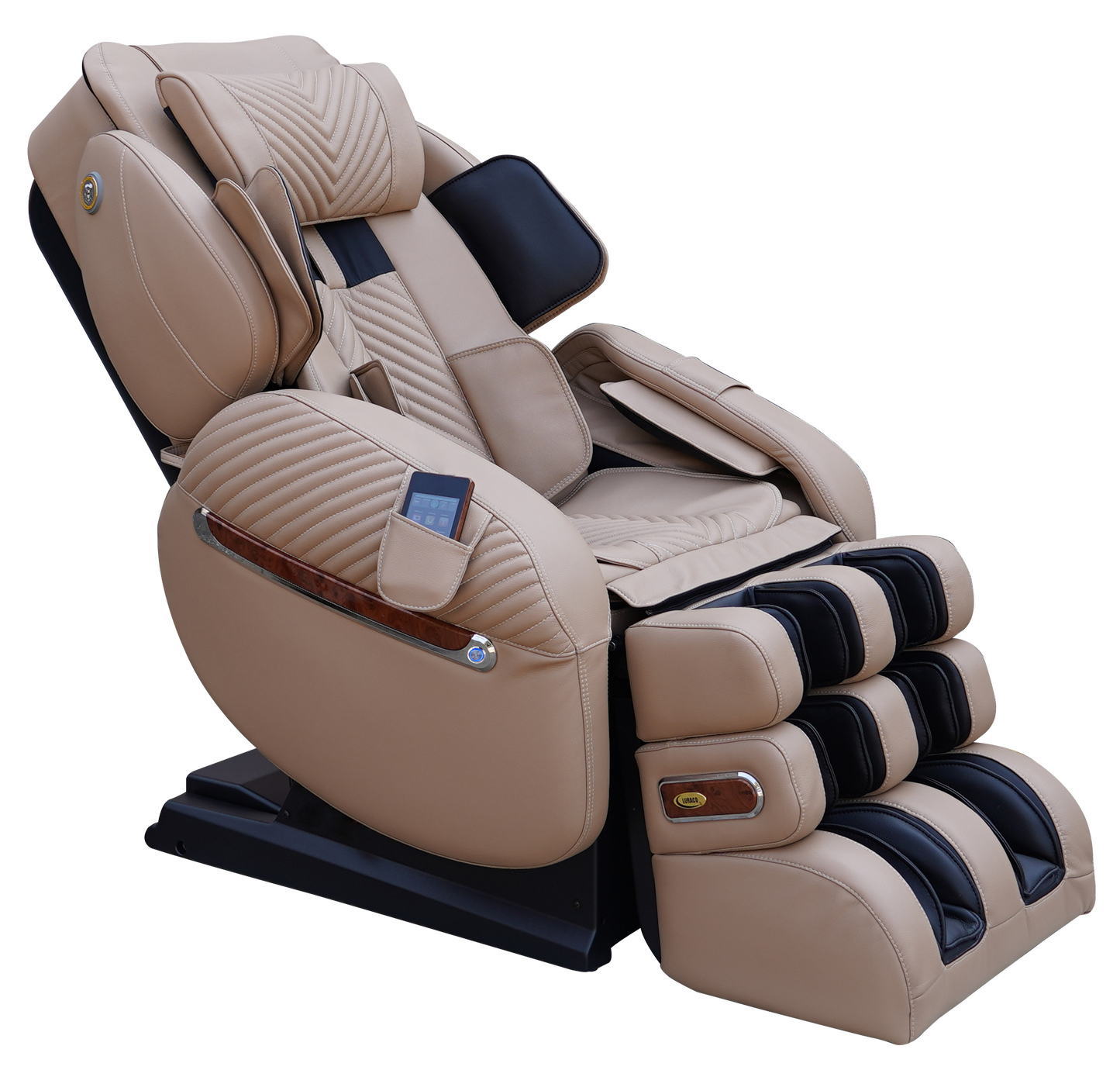 Luraco iRobotics 9 Max Plus 3D massage chair with patented features and easy-entry armrests.