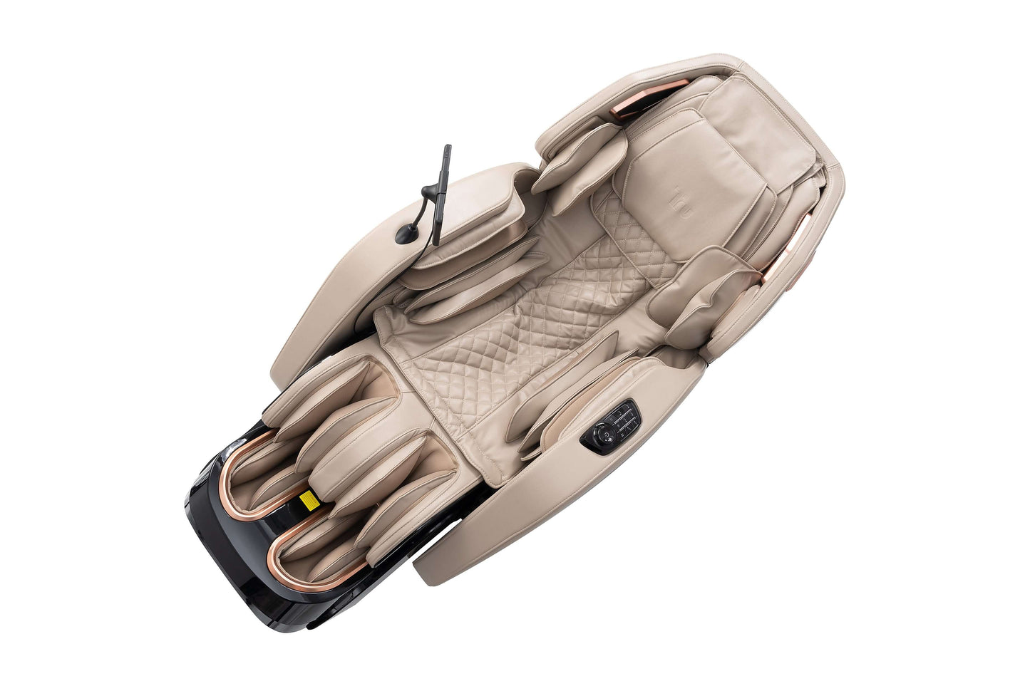 Top view of TRU Symphony Plus 4D Massage Chair highlighting its luxurious design and airbag placement for full-body relaxation.