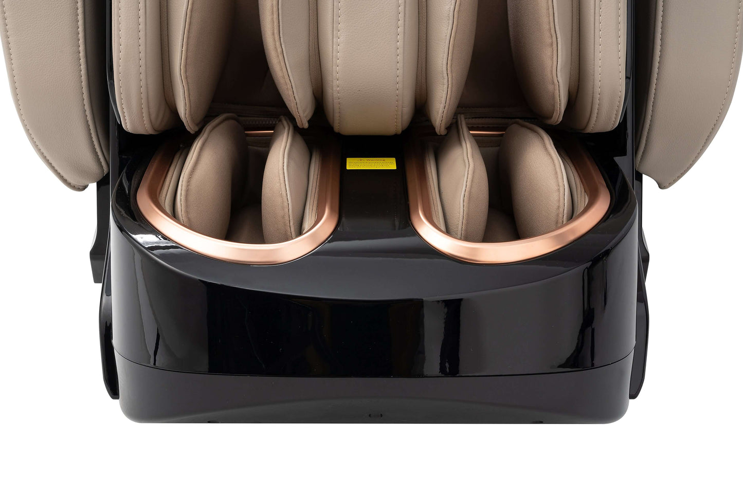Close-up of the Tru Symphony Plus 4D massage chair's sleek design with strategic airbags.