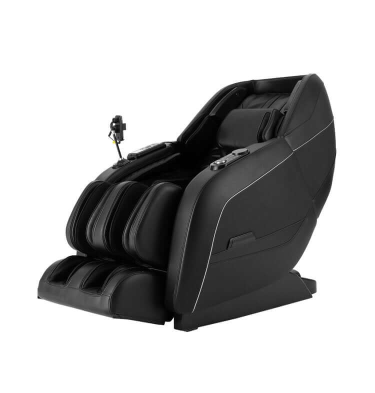 TRU Majestic 4D Massage Chair in black with L-Track and Zero Gravity features, designed for ultimate relaxation.