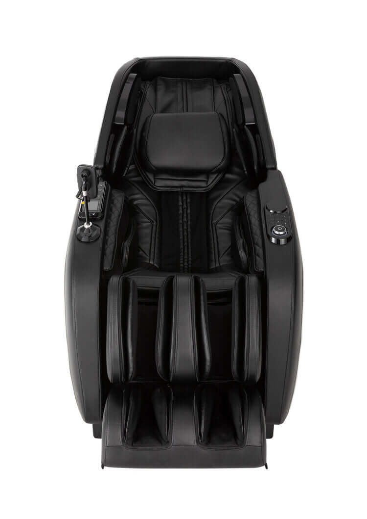 TRU Majestic 4D Massage Chair in black, featuring L-Track and zero gravity design for ultimate relaxation.