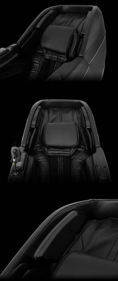 Close-up of TRU Majestic 4D Massage Chair headrest and controls designed for ultimate comfort and relaxation.