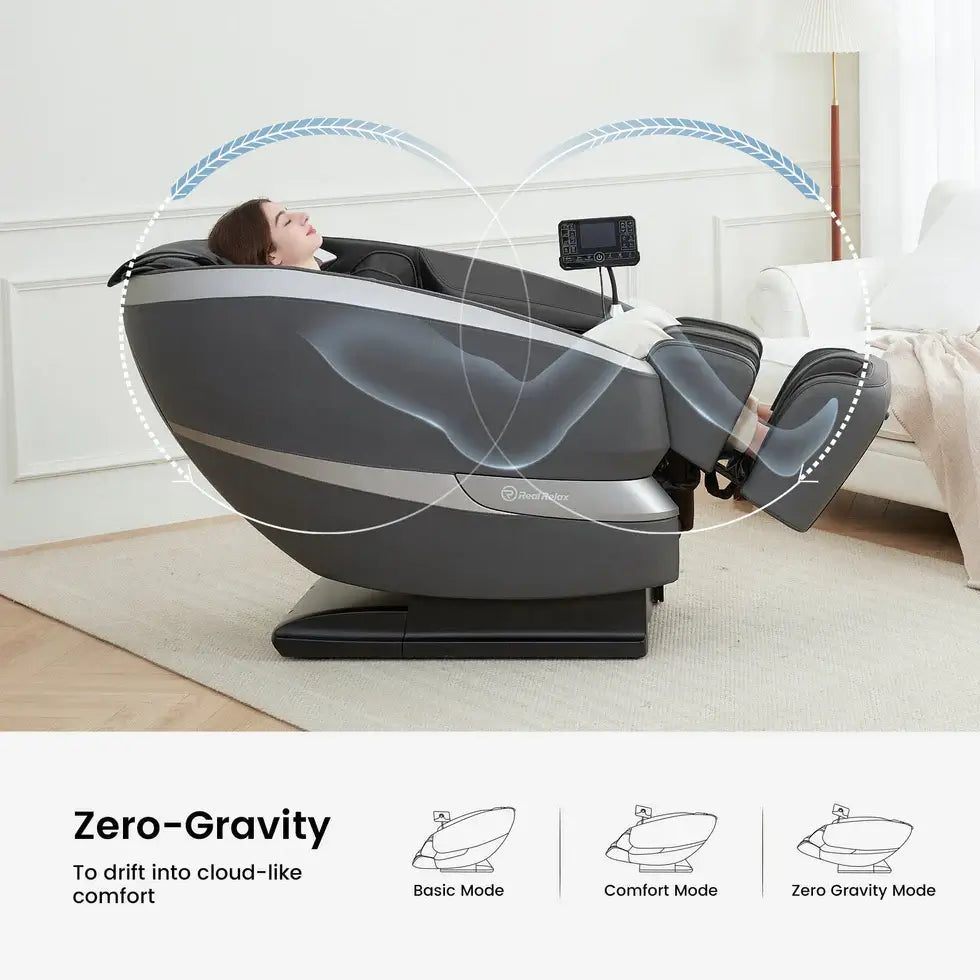 RealRelax FS-01 Massage Chair in Zero Gravity mode, providing cloud-like comfort for ultimate relaxation.