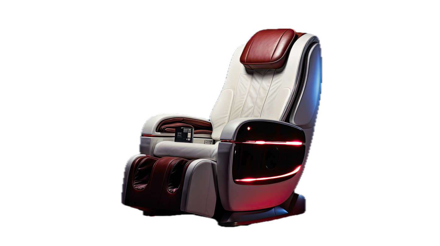 Massage Chair 4D White Red